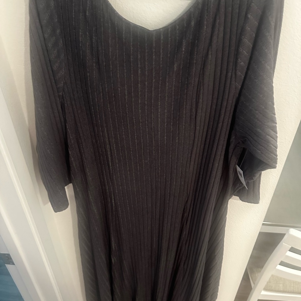 Old Navy Charcoal Ribbed Long Sleeve Dress